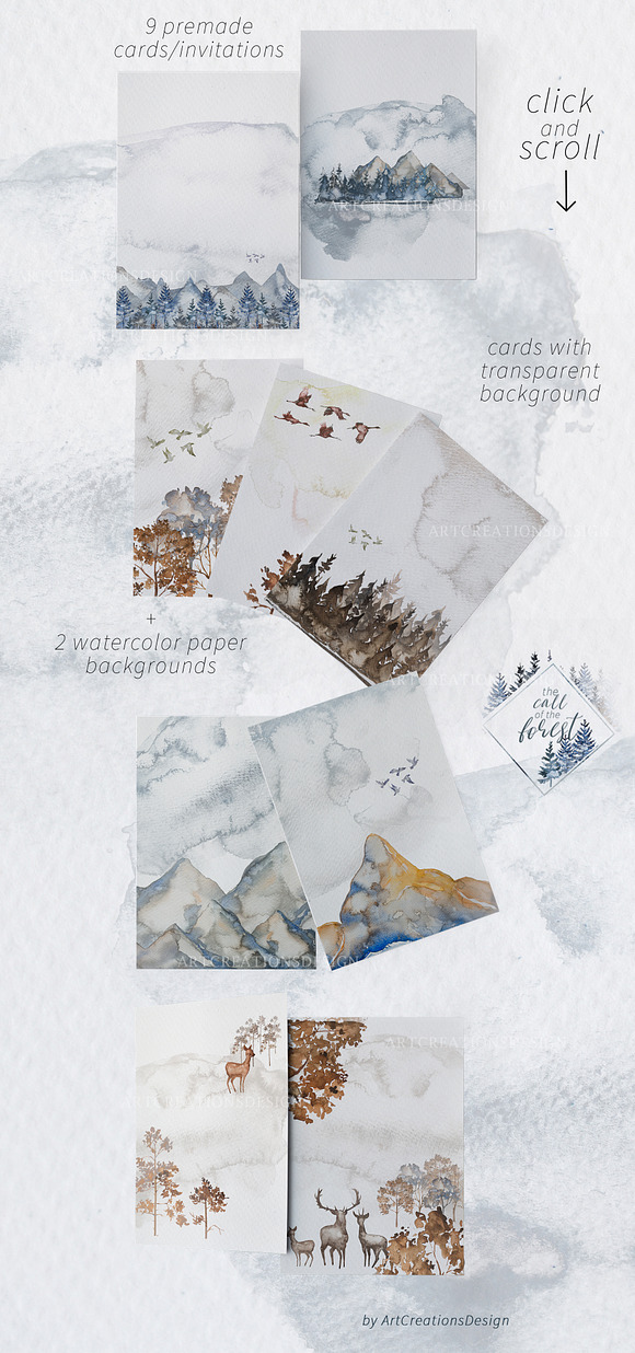 Watercolor The Call Of the Forest in Illustrations - product preview 5