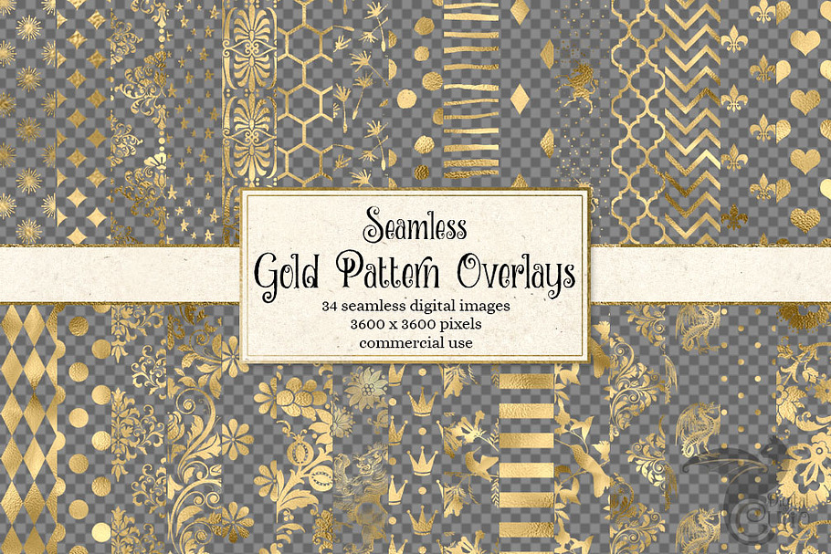 Gold Foil Pattern Overlays