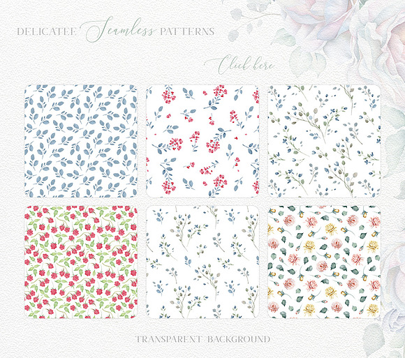 Delicate Watercolor Florals in Illustrations - product preview 13