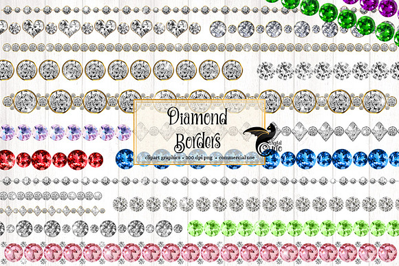 Diamond Borders Clipart in Graphics - product preview 1