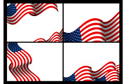 USA flag wave banner background 