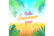 Lovely Summer Promotional Poster with Green Palms