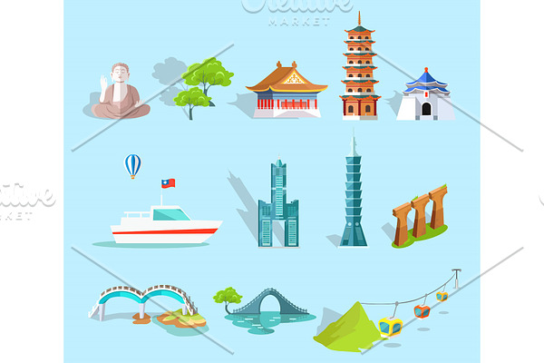 Concept of Taiwan Attractions Graphic Art Design