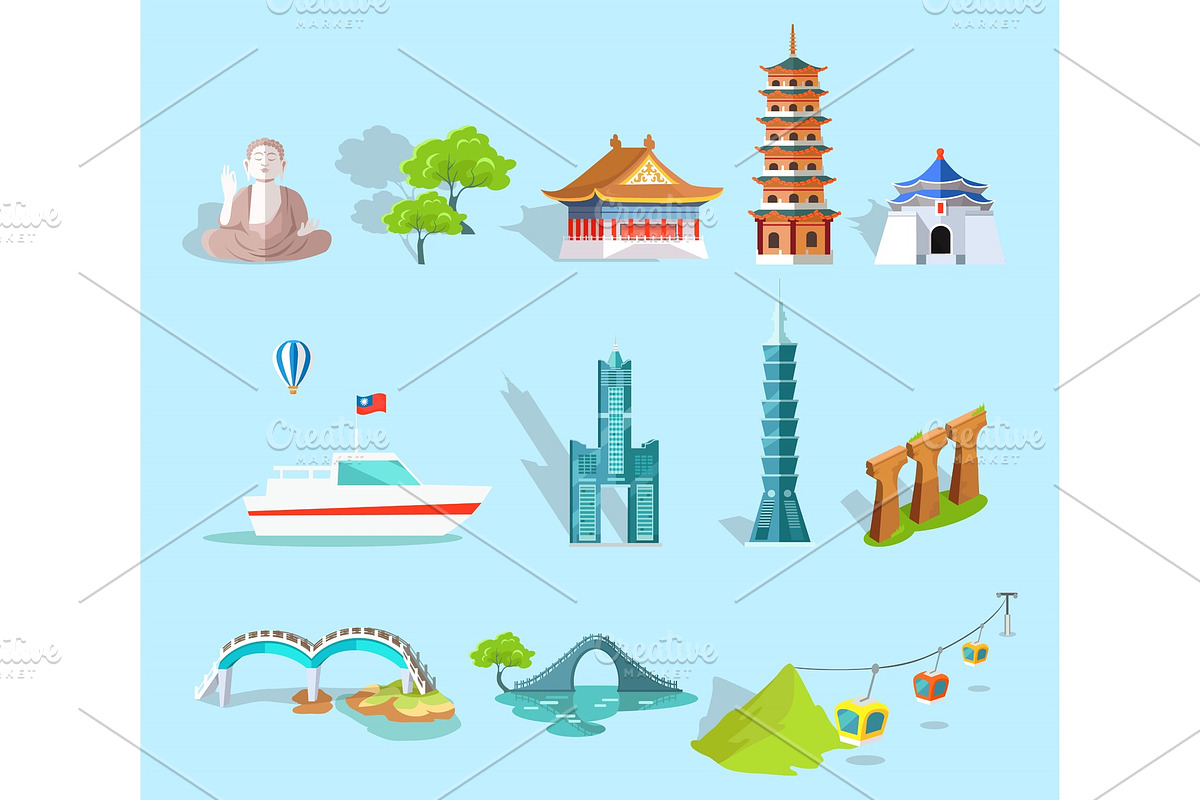 Concept of Taiwan Attractions Graphic Art Design in Illustrations - product preview 8