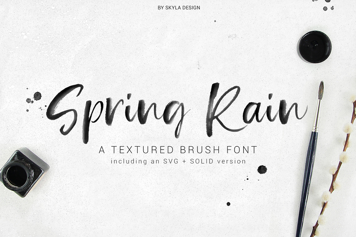 SpringRain SVG watercolor brush font in Script Fonts - product preview 8