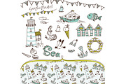 Sea clip art and background