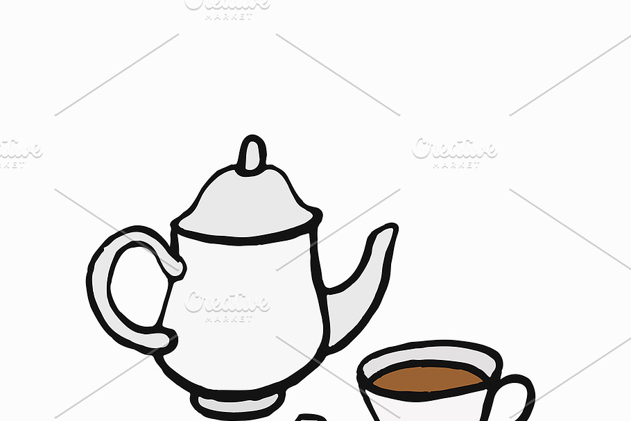 British-style tea illustration