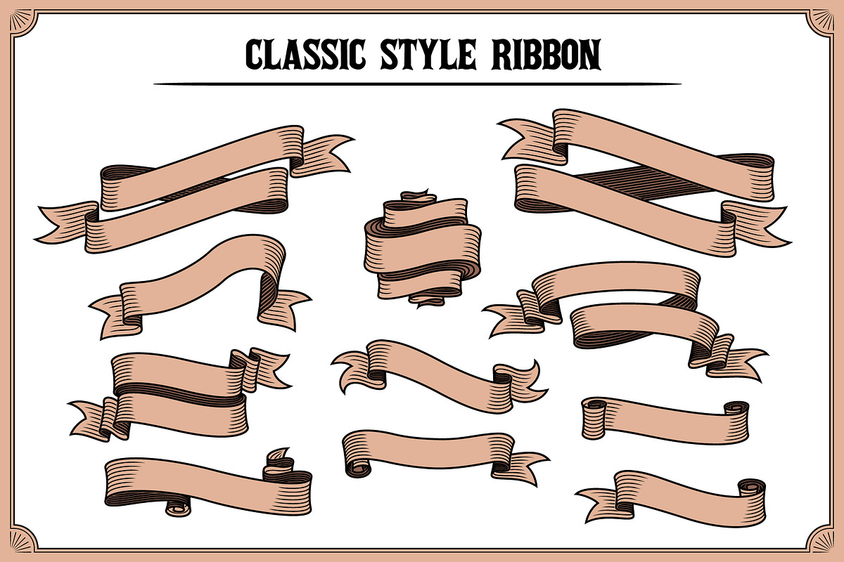 Classic Style Ribbon in Illustrations - product preview 8