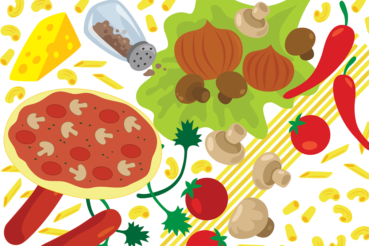 Italian Food Ingredients Vector Art in Illustrations - product preview 8