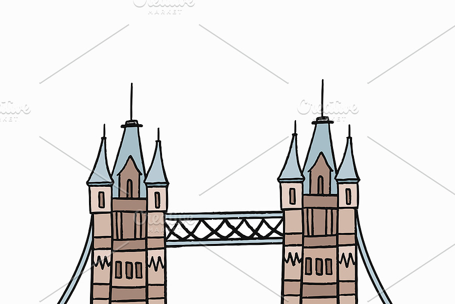 London tower Bridge illustration