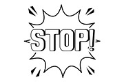 Stop word comic book coloring vector illustration