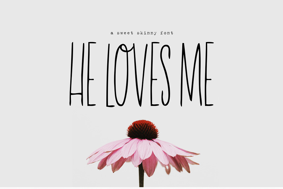 He Loves Me Skinny Font in Love Fonts - product preview 8
