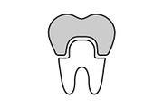 Dental crown color icon