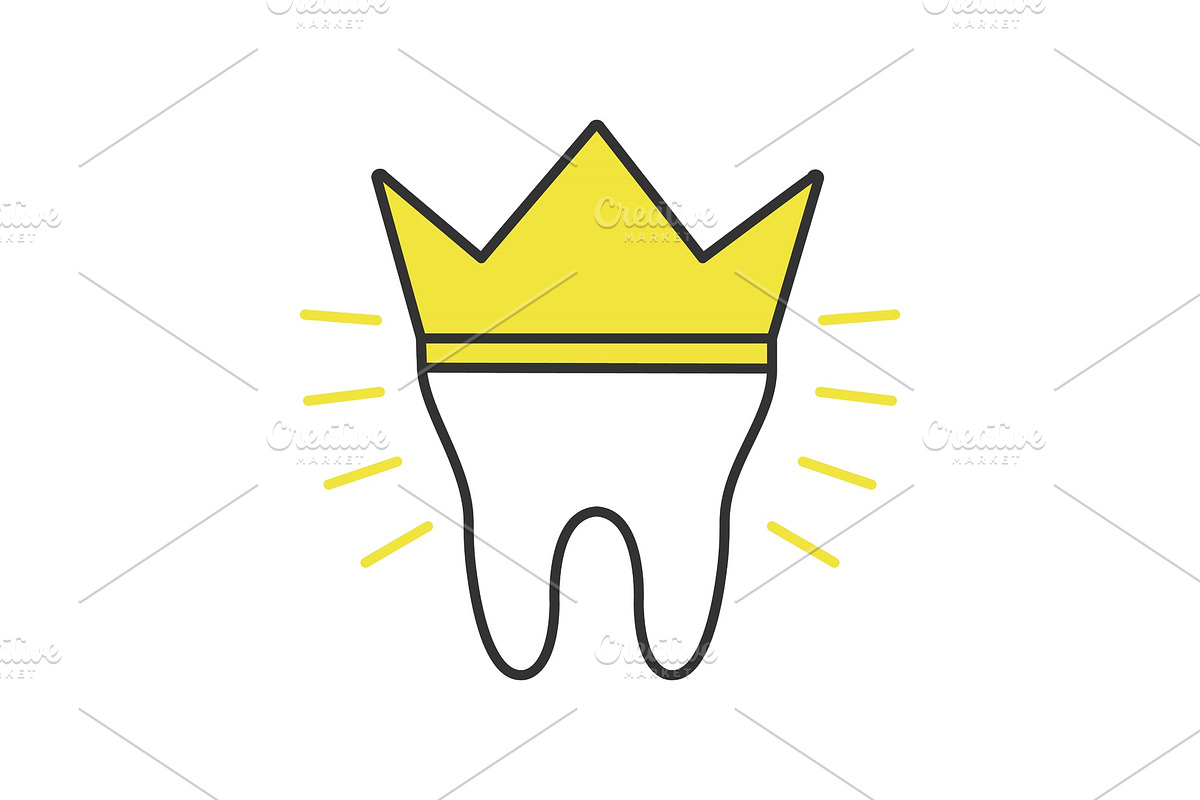 Dental crown color icon in Graphics - product preview 8