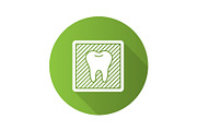 Dental X-ray flat design long shadow glyph icon