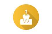 Dental extraction flat design long shadow glyph icon