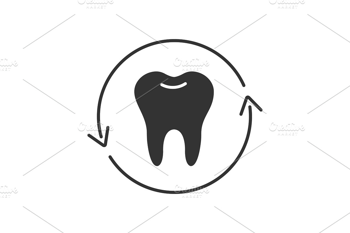 Teeth restoration glyph icon in Graphics - product preview 8