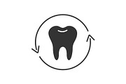 Teeth restoration glyph icon