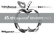 65 art aquarel brushes pack