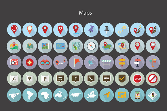Navigation / Maps Flat Vector Icons in Navigation Icons - product preview 5