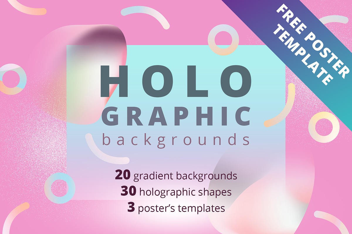 Holographic backgrounds and shapes in Textures - product preview 8