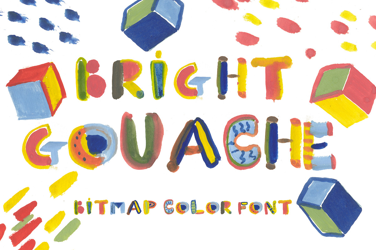 BRIGHT GOUACHE bitmap color font in Colorful Fonts - product preview 8