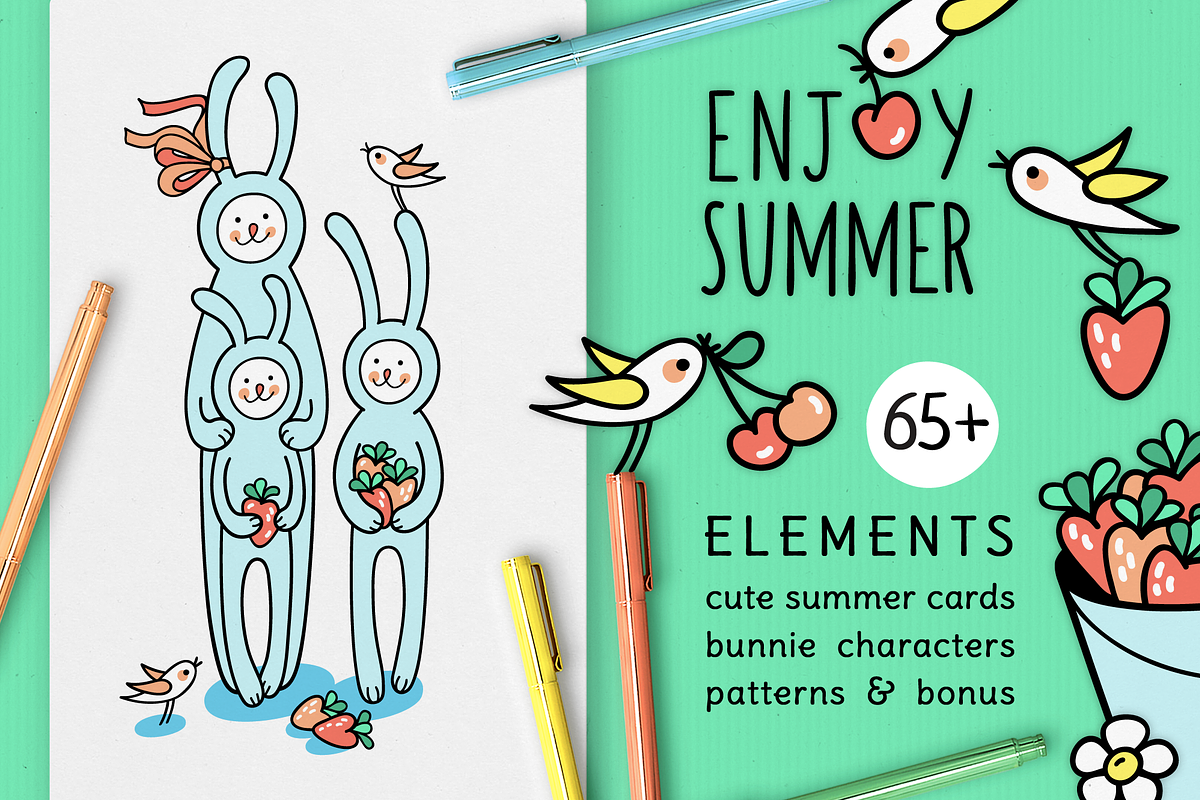 ENJOY SUMMER | DESIGN SET in Illustrations - product preview 8