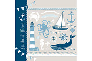 Nautical clip art, sea, anchor, boat