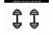 Dumbell earrings svg,dxf,ai,pdf,png