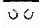Horseshoe Earrings svg,dxf,eps,pdf