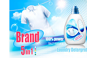 Laundry detergent ad. Vector