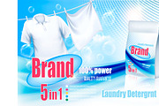 Laundry detergent ad. Vector