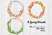 3 spring flower wreath