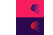 Skull icon background duo tone 