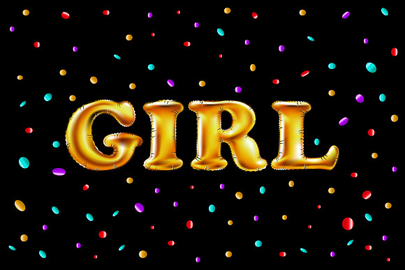 Gold letter girl shine glossy  in Graphics - product preview 1