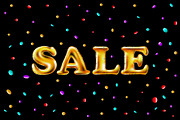 Gold sale balloons background 