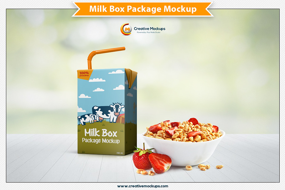 Milk Box Package Mockup in Product Mockups - product preview 8
