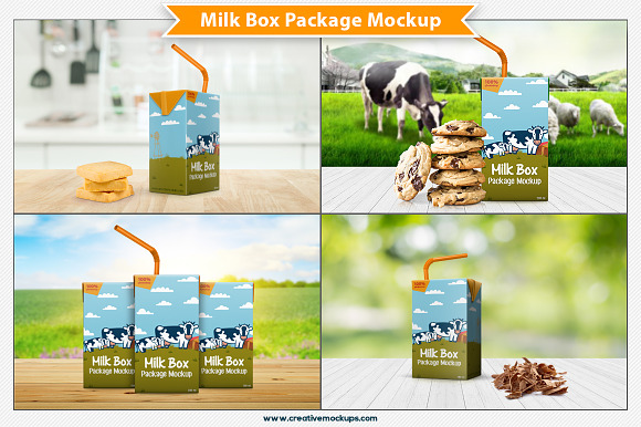 Milk Box Package Mockup in Product Mockups - product preview 1