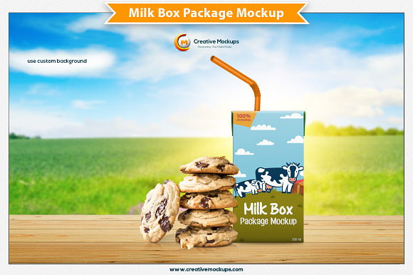 Milk Box Package Mockup in Product Mockups - product preview 2