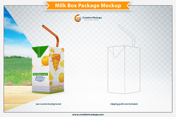 Milk Box Package Mockup in Product Mockups - product preview 3