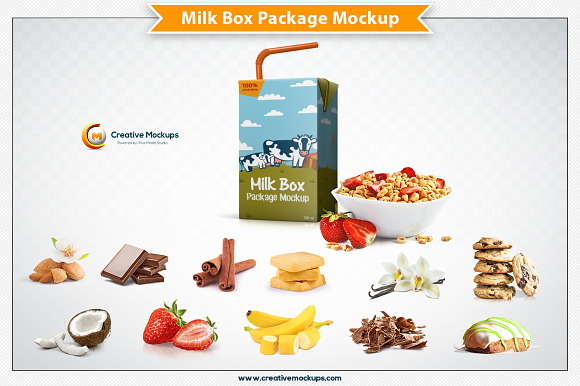Milk Box Package Mockup in Product Mockups - product preview 4