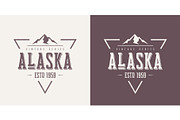 Alaska state textured vintage vector t-shirt and apparel design,