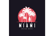 Miami Ocean Drive tee print with palm trees, t shirt design, typ