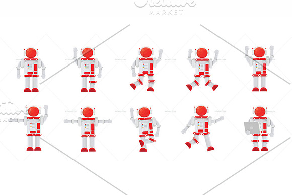 Space Man Character V.1 Clip Art Set in Illustrations - product preview 4
