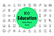 100 Education Doodle Icons 
