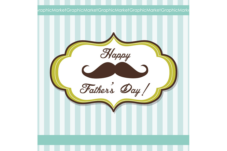Father's Day Mustache Card template in Illustrations - product preview 8