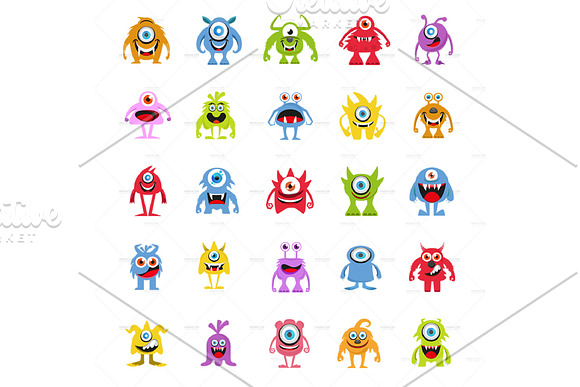 Monster Character V.2 Clip Art Set in Illustrations - product preview 2