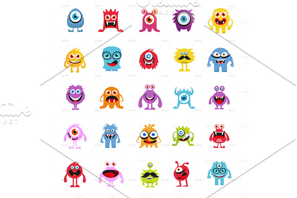 Monster Character V.2 Clip Art Set in Illustrations - product preview 3