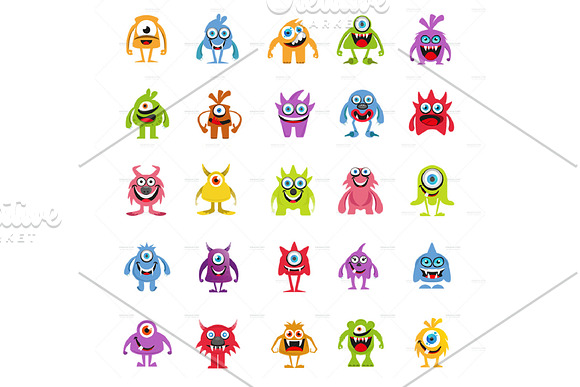 Monster Character V.2 Clip Art Set in Illustrations - product preview 4