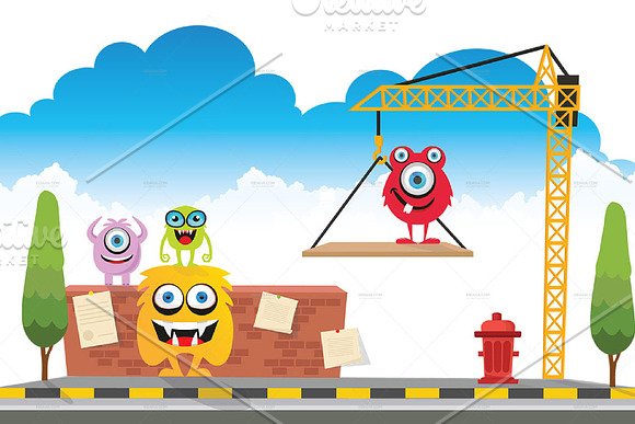 Monster Character V.2 Clip Art Set in Illustrations - product preview 5